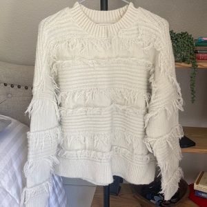 Shyanne Boot Barn sweater country fringe cream size large L